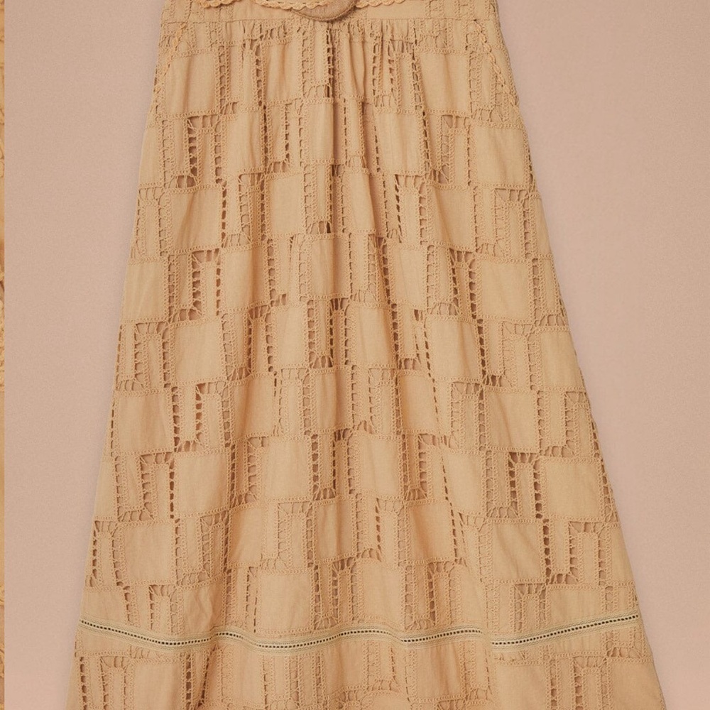 Farm Rio Sand Crochet Midi Skirt - Picture 9 of 9